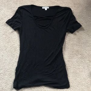 Black t-shirt with cross in front